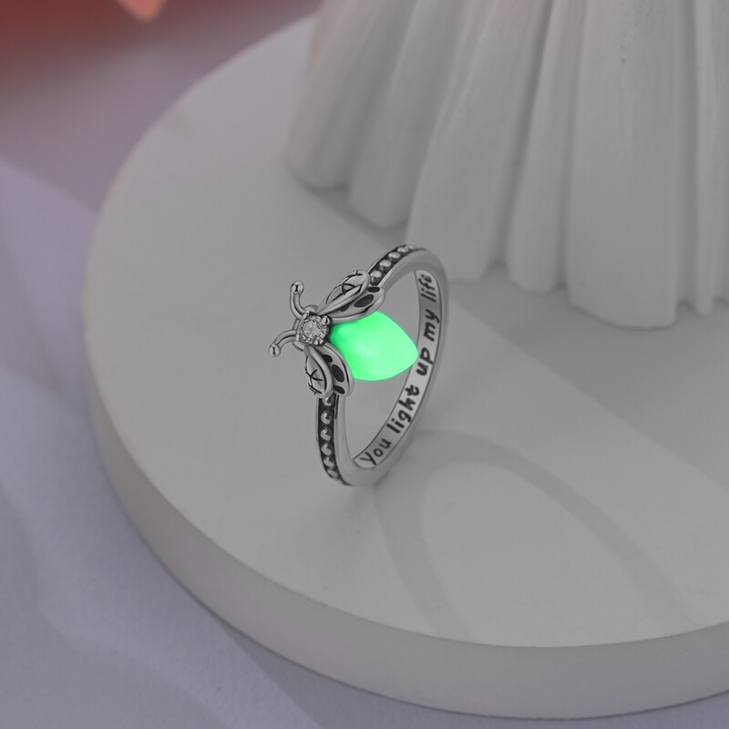 MULA Original Luminous Firefly Finger Ring CZ Women Jewelry 925 Silver Plated
