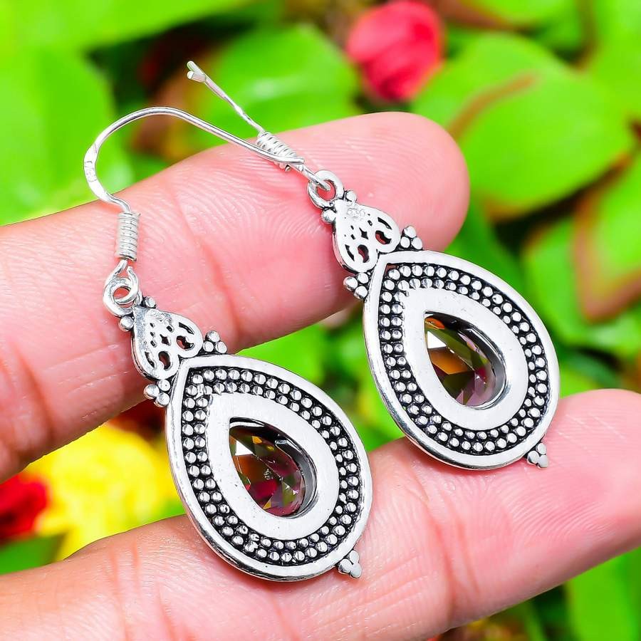 Amethyst Gemstone 925 Sterling Silver Gift Jewelry Earring 1.97″ Gift for Her y8