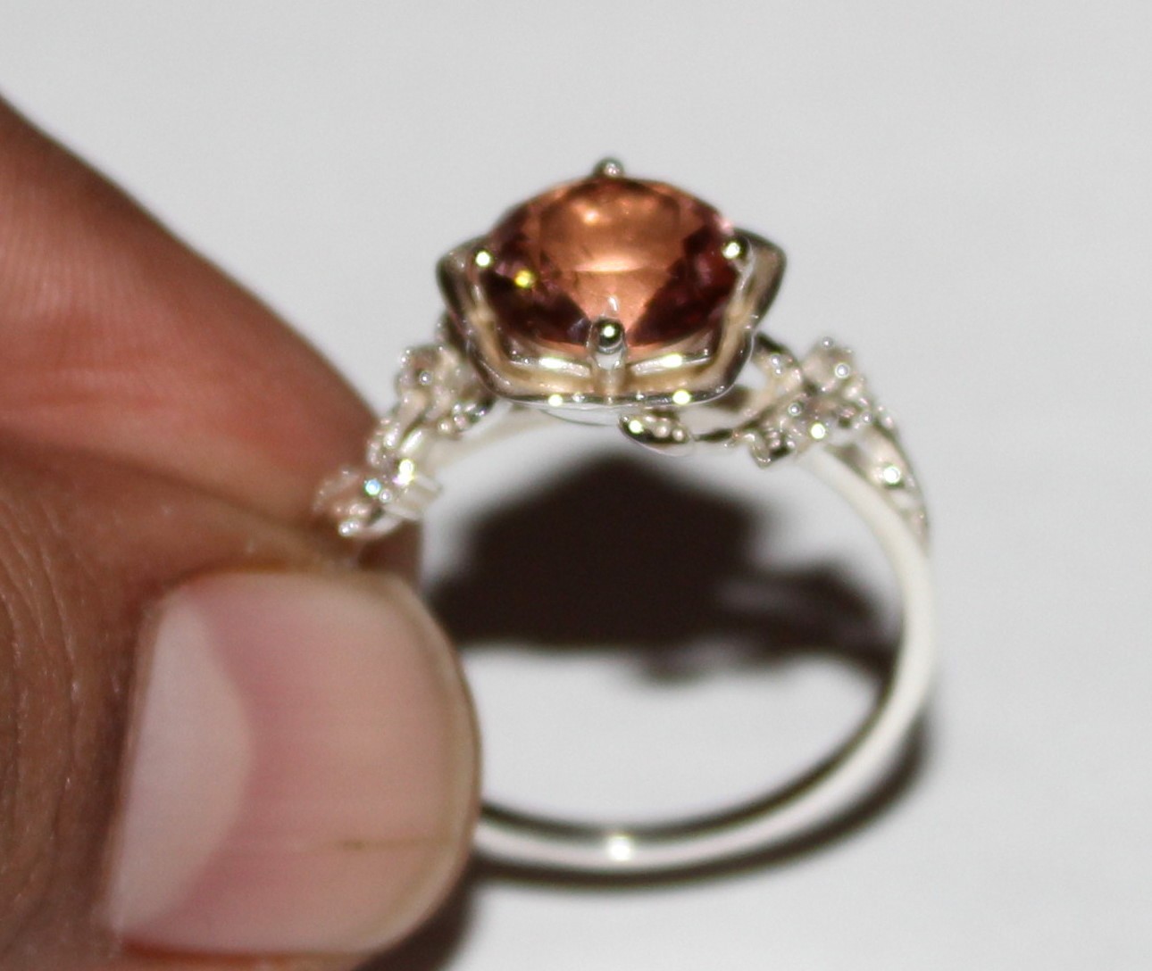 Genuinely 4 Color Change Zultanite Ring, Alexandrite Sterling Silver Flower Ring