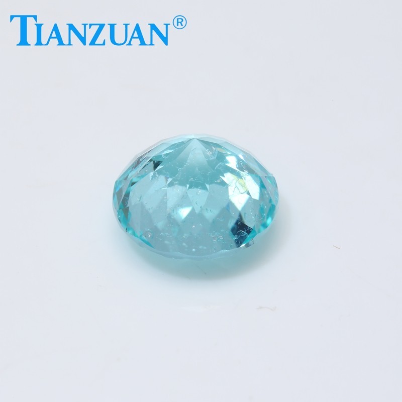 Synthetic YAG Round Shape Neon Blue Color with inclusions loose Gemstones