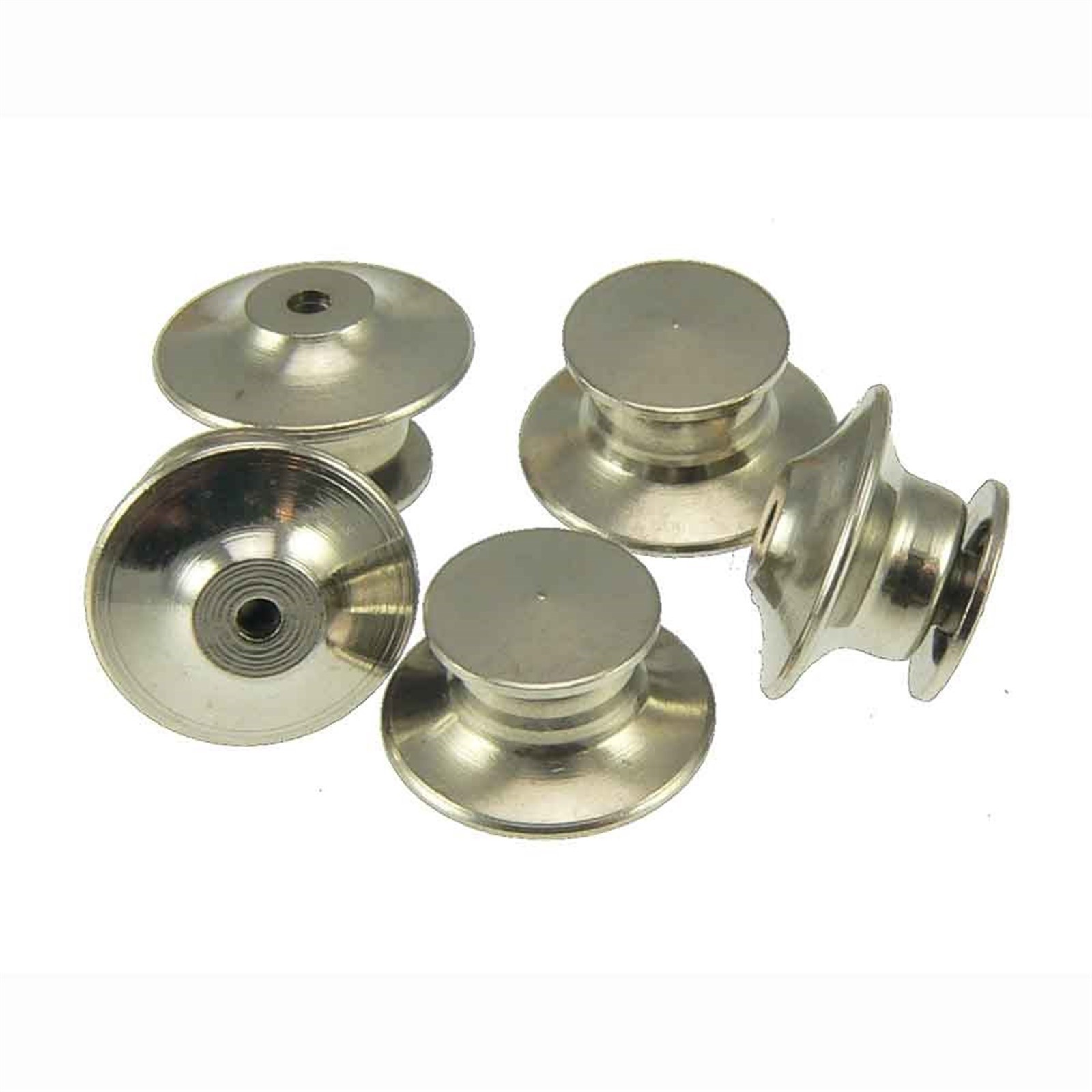 10 Chrome Deluxe Locking Flathead Pin Backs Clasp Clutch Catch Jewelry Findings