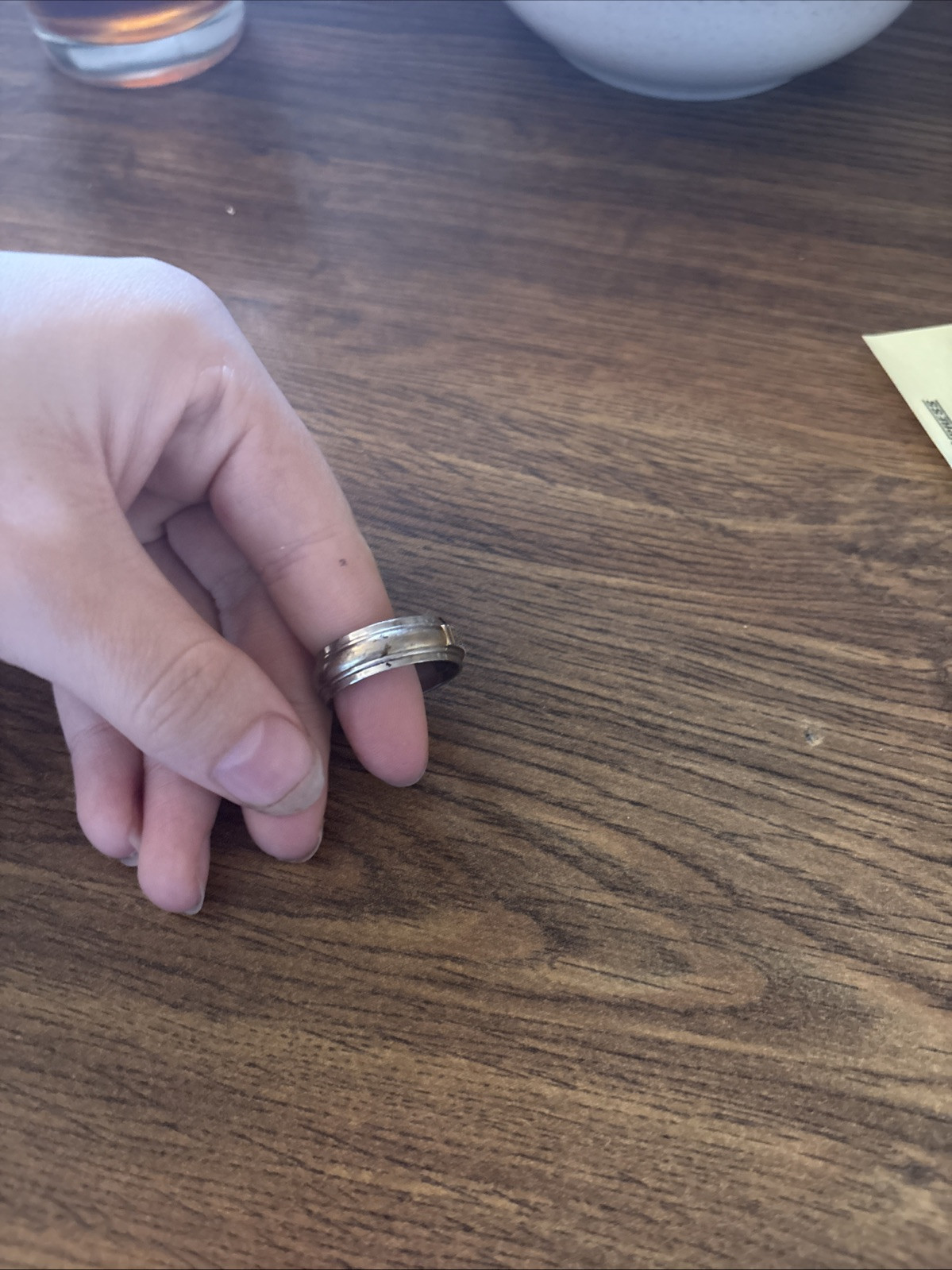 Stainless Steel Ring With Real Diamonds Size 11