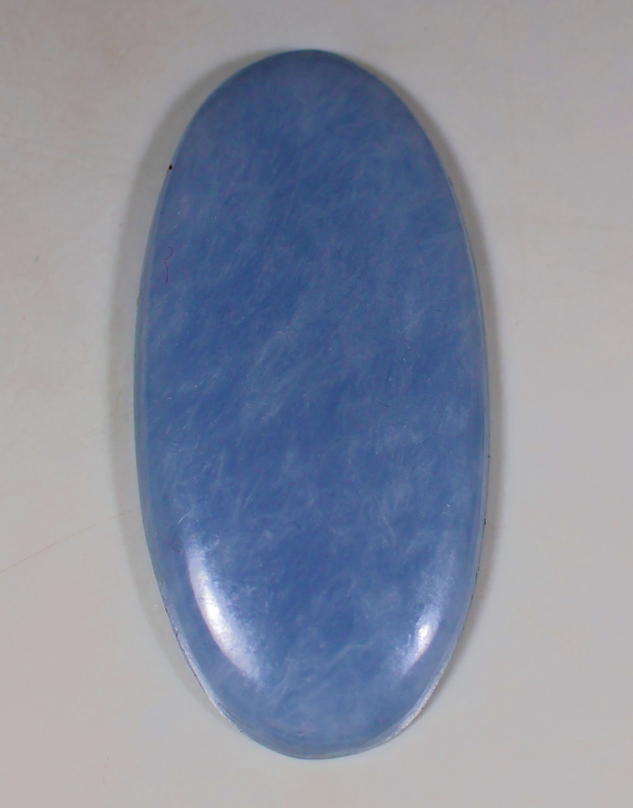 53 Ct 5X21X44 mm Natural Blue chalcedony Angelite Oval Cabochon Gemstone KE-80
