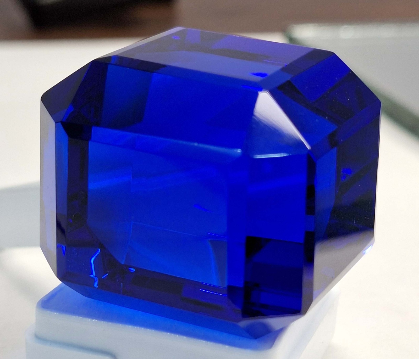 Huge Blue Topaz Natural Cube Cut 292-294 Ct Certified Loose Gemstone RK1094