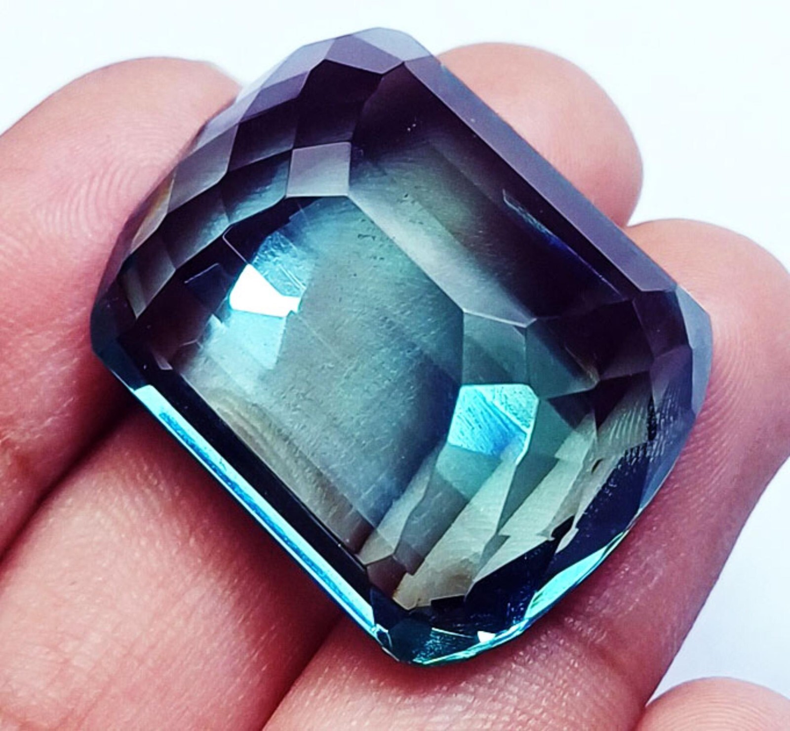 Aquamarine54.65 Cts Certified Loose Gemstone Fancy Shape With Free Gift