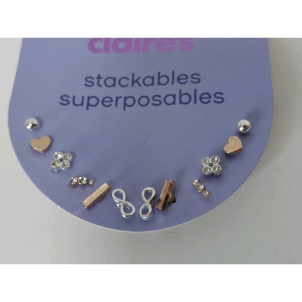 LOT of 2 Claire’s Earrings Packs Stackables Superposables 10 Pairs NEW