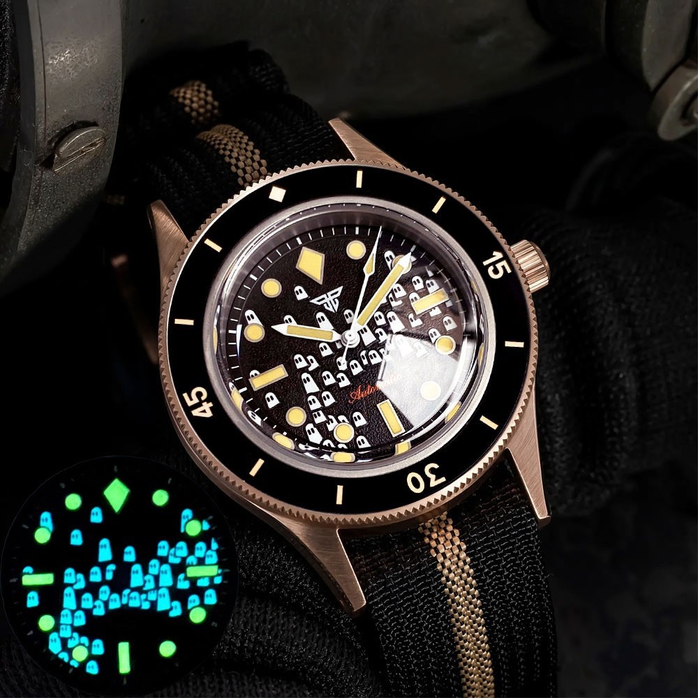 50-Fathoms 40mm Solid Bronze 20ATM Automatic Men Watch Japan NH35 PT5000 Movt