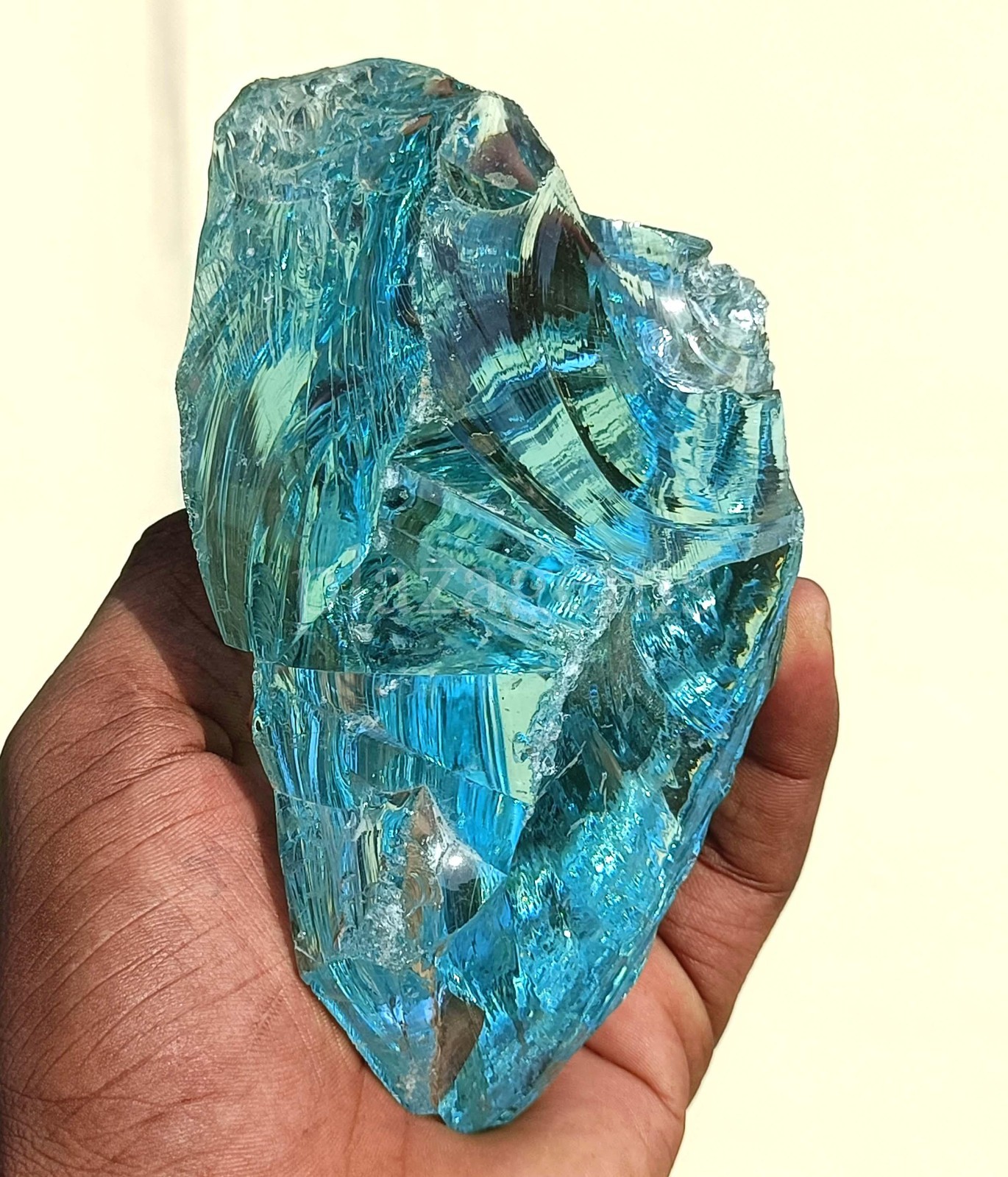 EGL 3094 Ct Natural Aquamarine Rough Transparent Uncut Gemstone 130X94 MM ” 5OSI