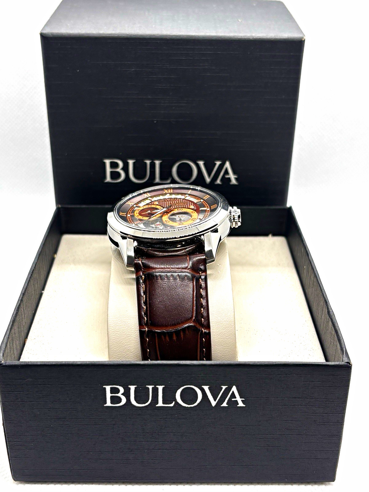 NOS Bulova Sutton BVA Automatic Open Heart 96A120 Men’s Watch w/ Box – Unworn
