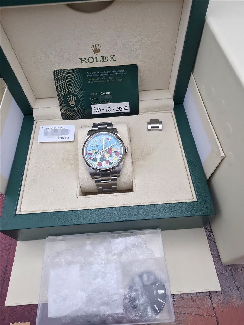 2022 Rolex Oyster Perpetual 41mm 124300 Aftermarket Celebration w/Orig Dial B&P