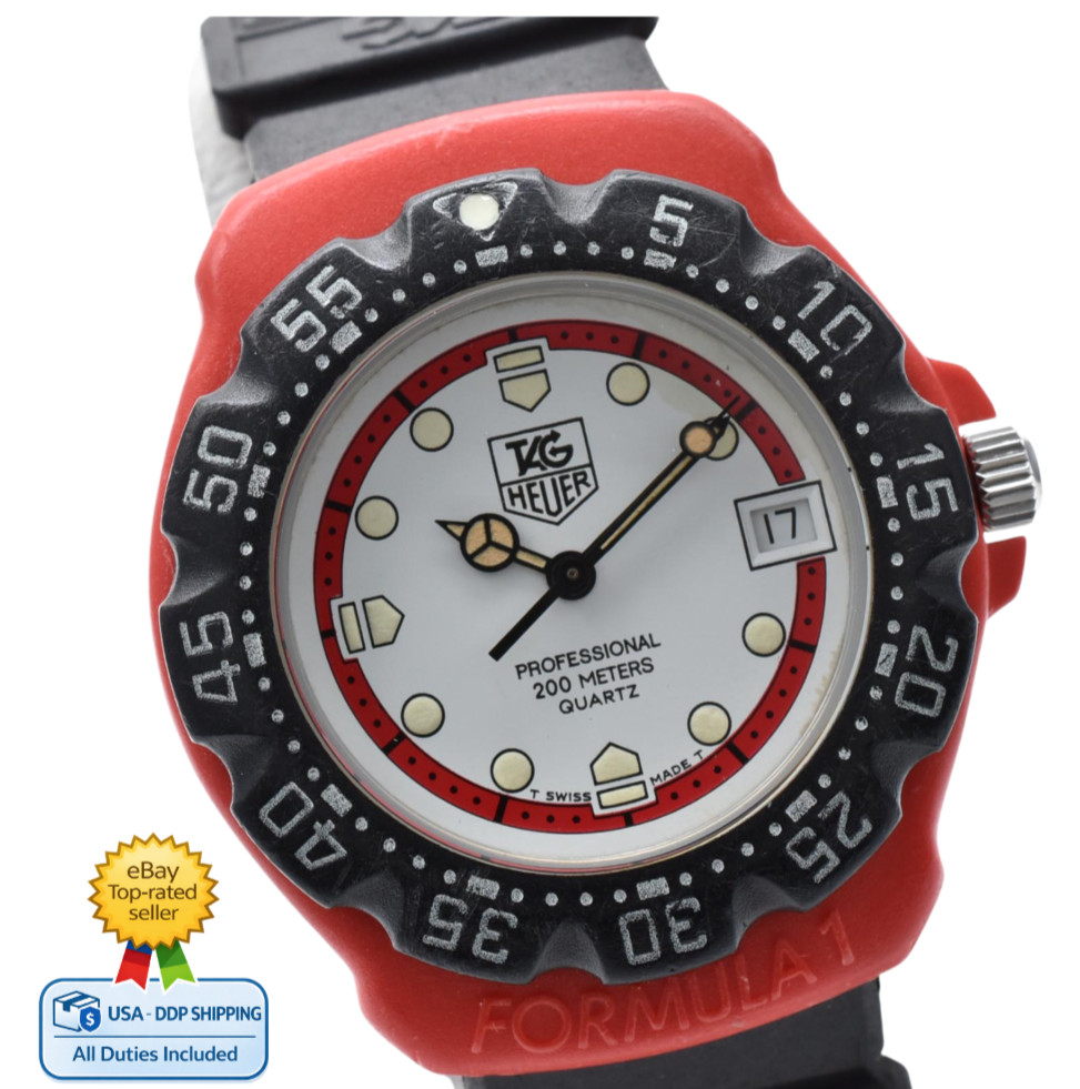 [NEAR MINT] TAG Heuer Formula 1 385.513/1 Red White Quartz Men’s Watch JAPAN