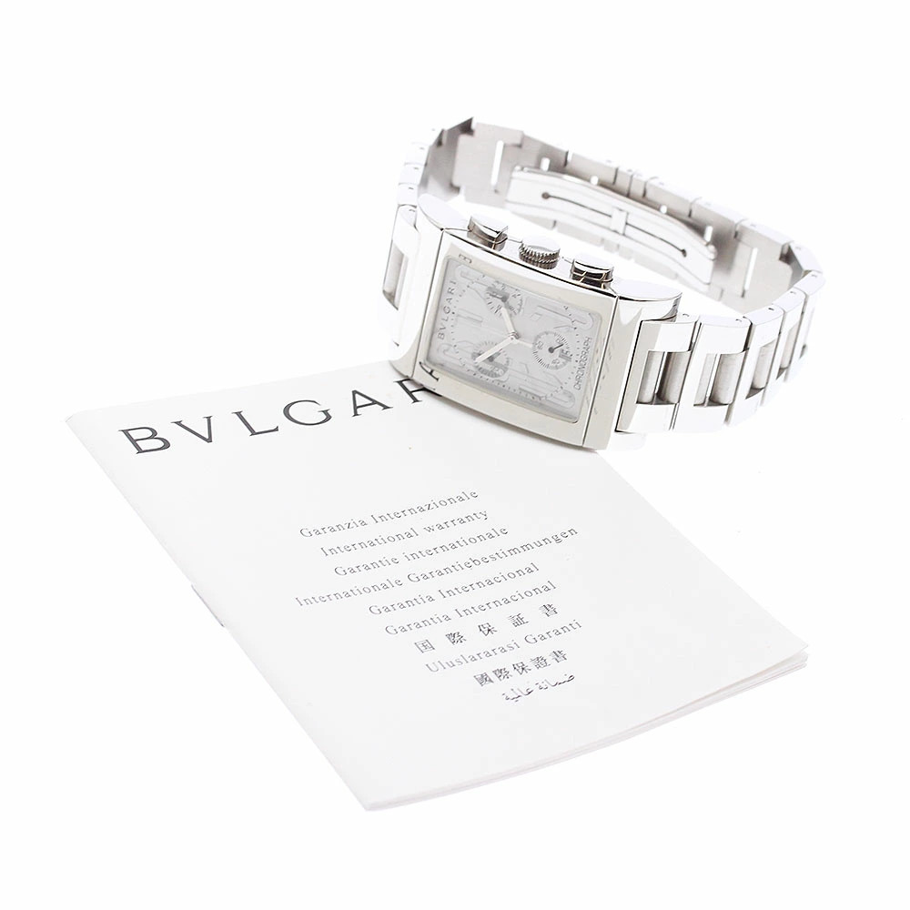 Bvlgari Watch Rettangolo RTC49S Date Chronograph Quartz Men’s w/Warranty Auth