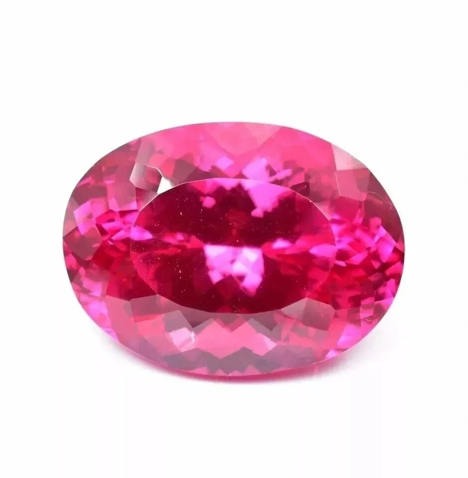Natural Flawless Ceylon Pink Sapphire 50.5 Ct Oval Cut Certified Loose Gemstone