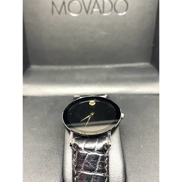 Movado Museum Ultra slim Thin Black Dial Quartz Watch 84.C6.882.2A