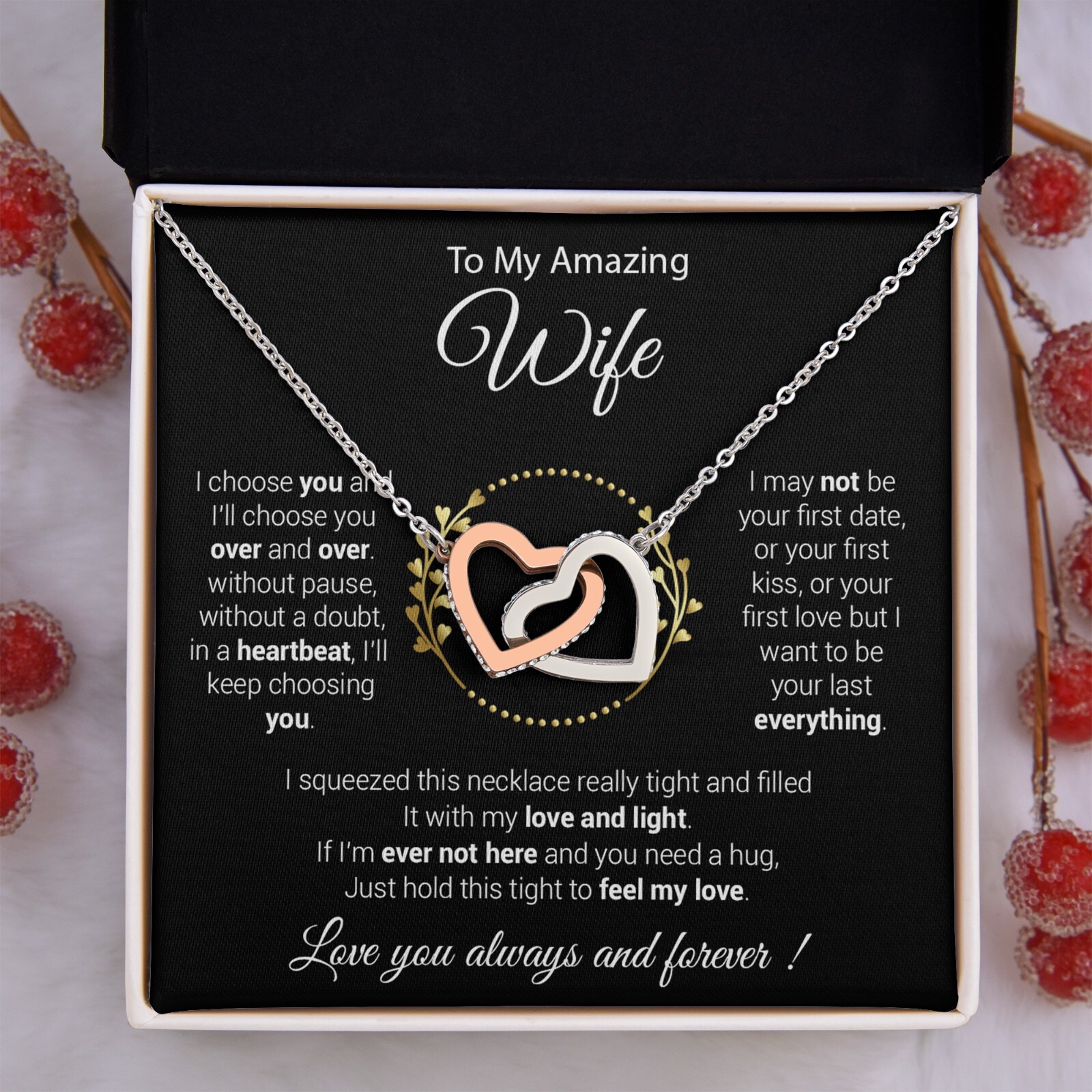 To My Wife Necklace, Mother’s Day Gift from Husband, Wife Birthday Gift