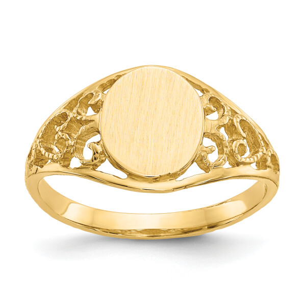 10K Yellow Gold Antique Filigree Custom Engraved Signet Ring Handmade …