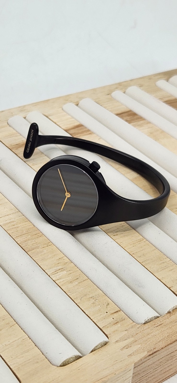 Georg Jensen 336 Vivianna Matte Black PVD Stainless Steel Bangle Watch, 27mm, M