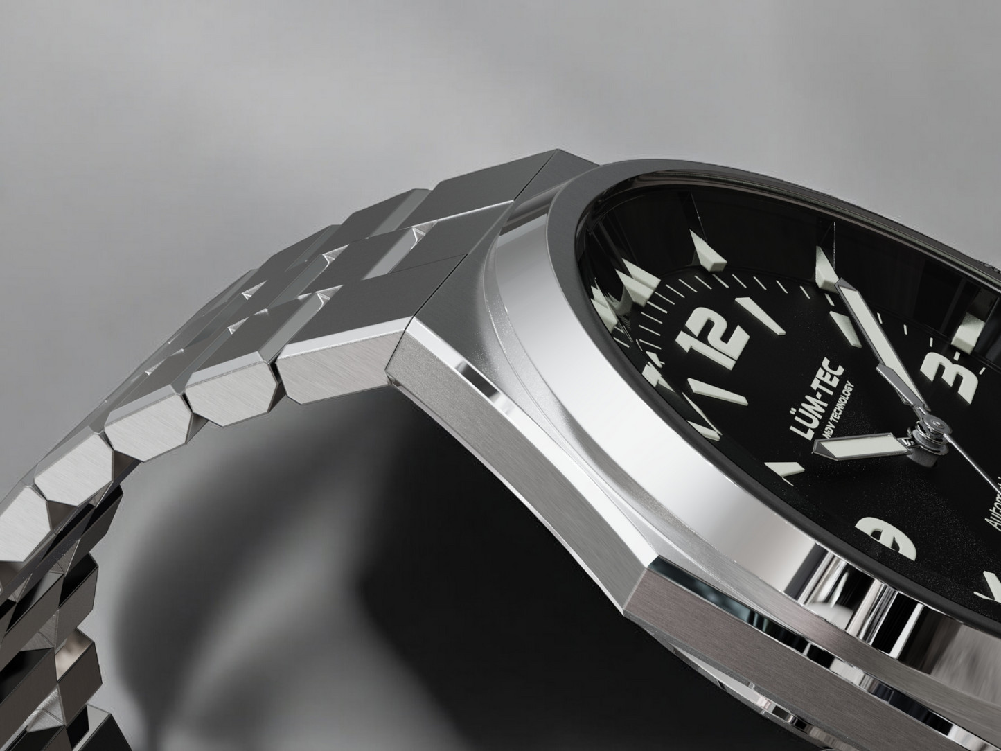 Lum-Tec Mens Automatic Watch 42mm Eclipse E2 Black Dial Hi Precision Miyota 9039