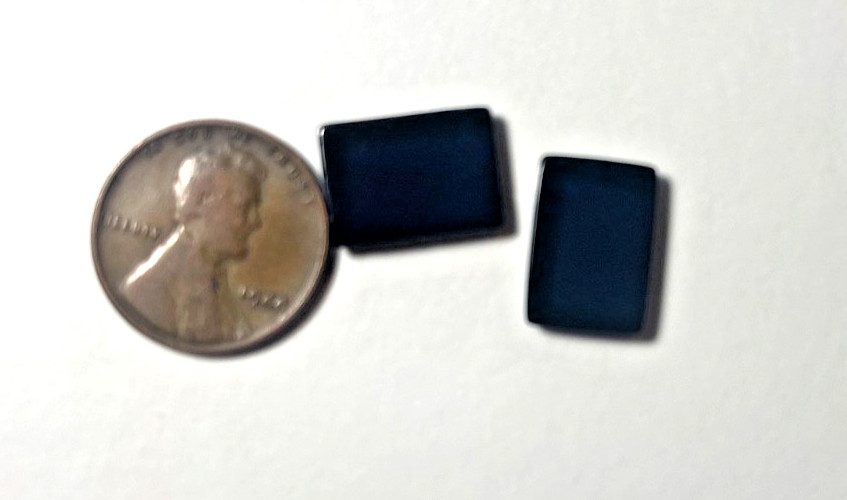TWO (2) PIECES BLACK ONYX 14X10 MM RECTANGLE FLAT AS PICTURED BELOW WHOLESALE!!!