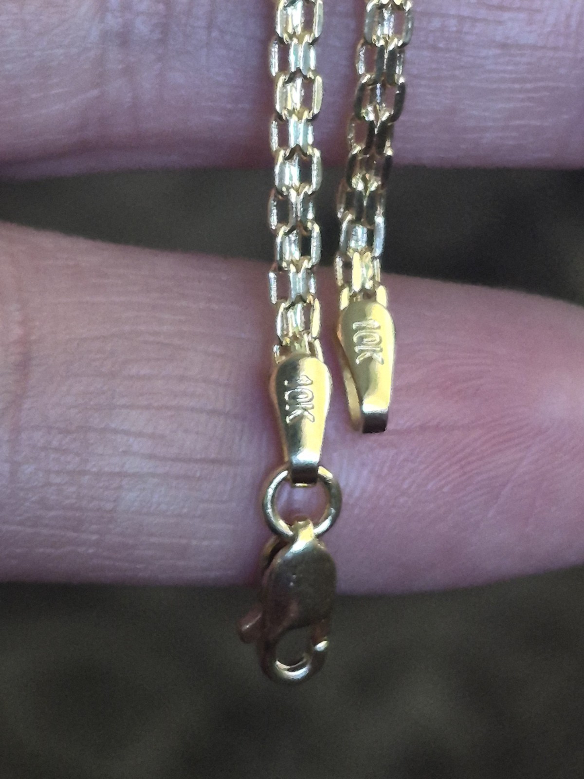 Solid 10k Gold Bismark Bracelet 2.5mm 7.5in Long