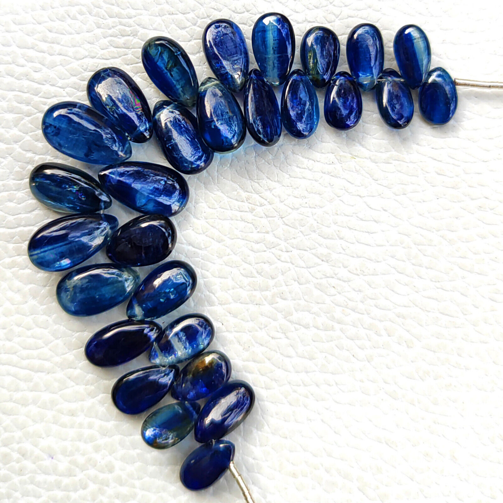 Natural Blue Kyanite Gemstone 9×5 to 13x8mm Size Smooth Pear Beads 4 Inch Strand