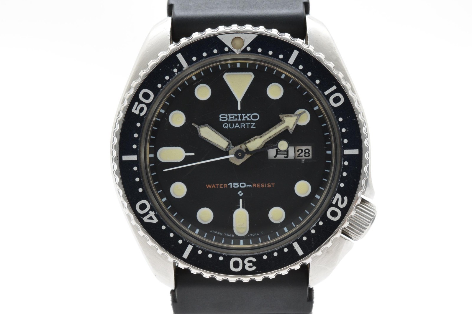 [EXCELLENT+5] SEIKO 7548-7000 150m Diver Black Vintage Kanji Quartz Men’s Watch