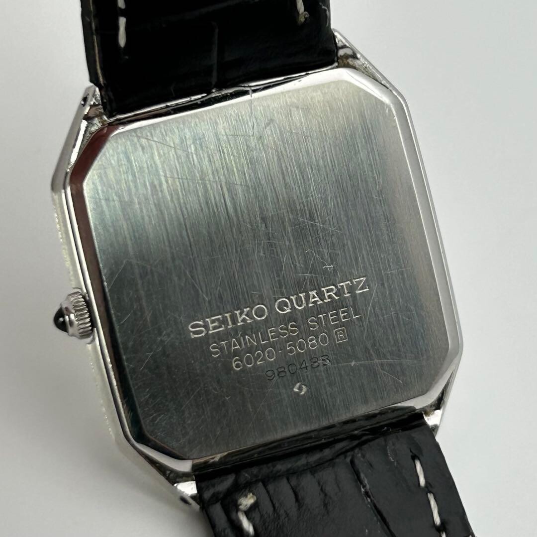 SEIKO Credor 6020-5090 Vintage Quartz Dress Watch Square White Dial 1989 Japan