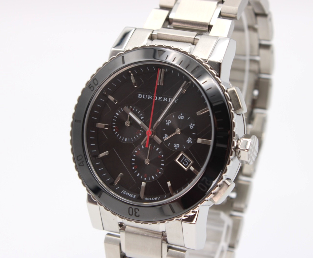 BURBERRY THE CITY BU9380 Stainless Steel Black Dial Chronograph Men’s Watch