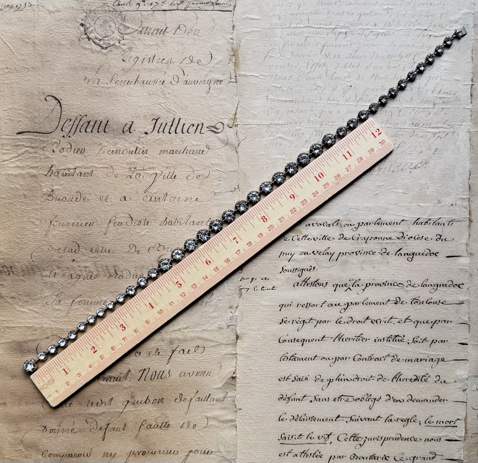 Antique Georgian Silver Paste Rivière Collar Necklace 15” Estate Rare Pre 1837