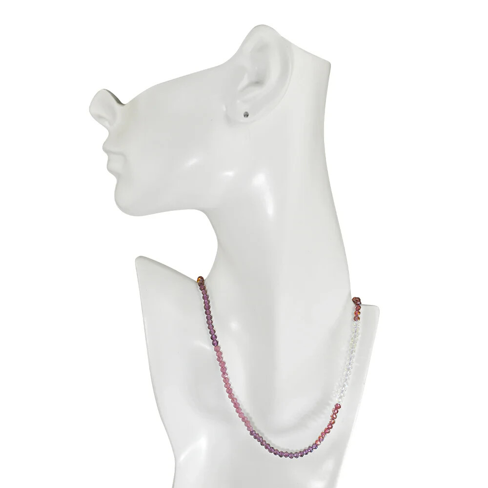 Kirks Folly Divine Ombre 4mm Shimmer Bead Necklace Silvertone Shades of Purple