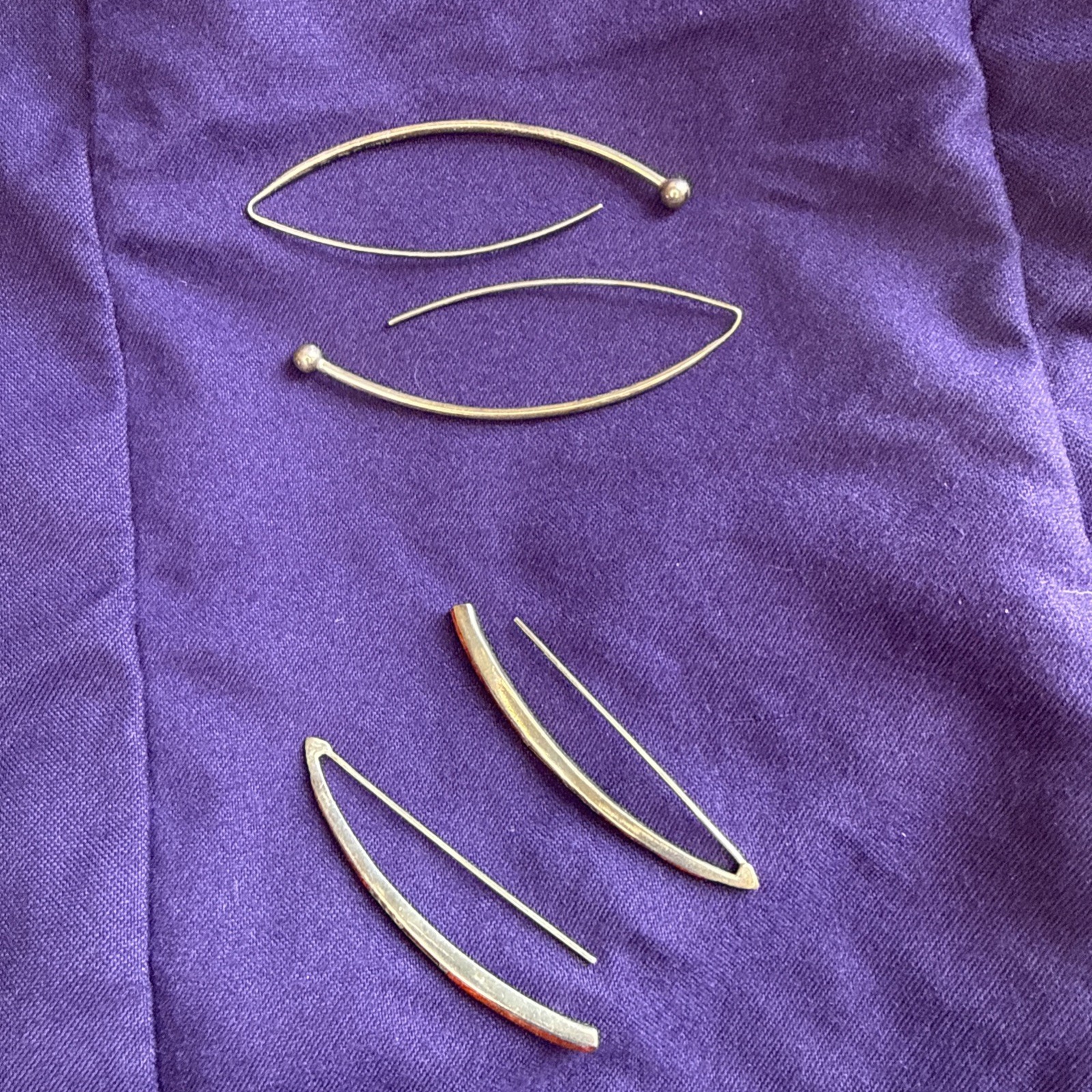 Two pair Sterling Silver Balancing Earrings Lot of 2 .925 Sterling 13.21 grams