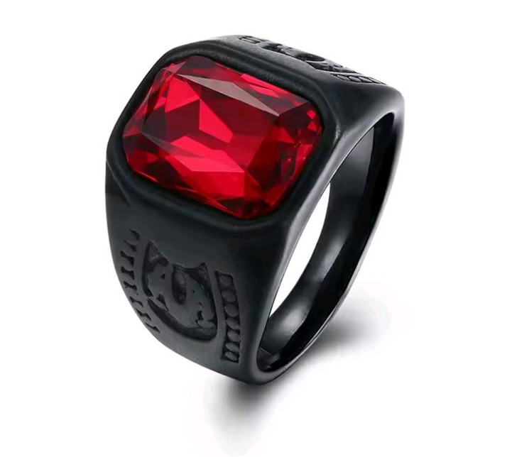 Enchanting Red Black Couple Ring His/Her Made for Lovers Valentine’s Day Edition
