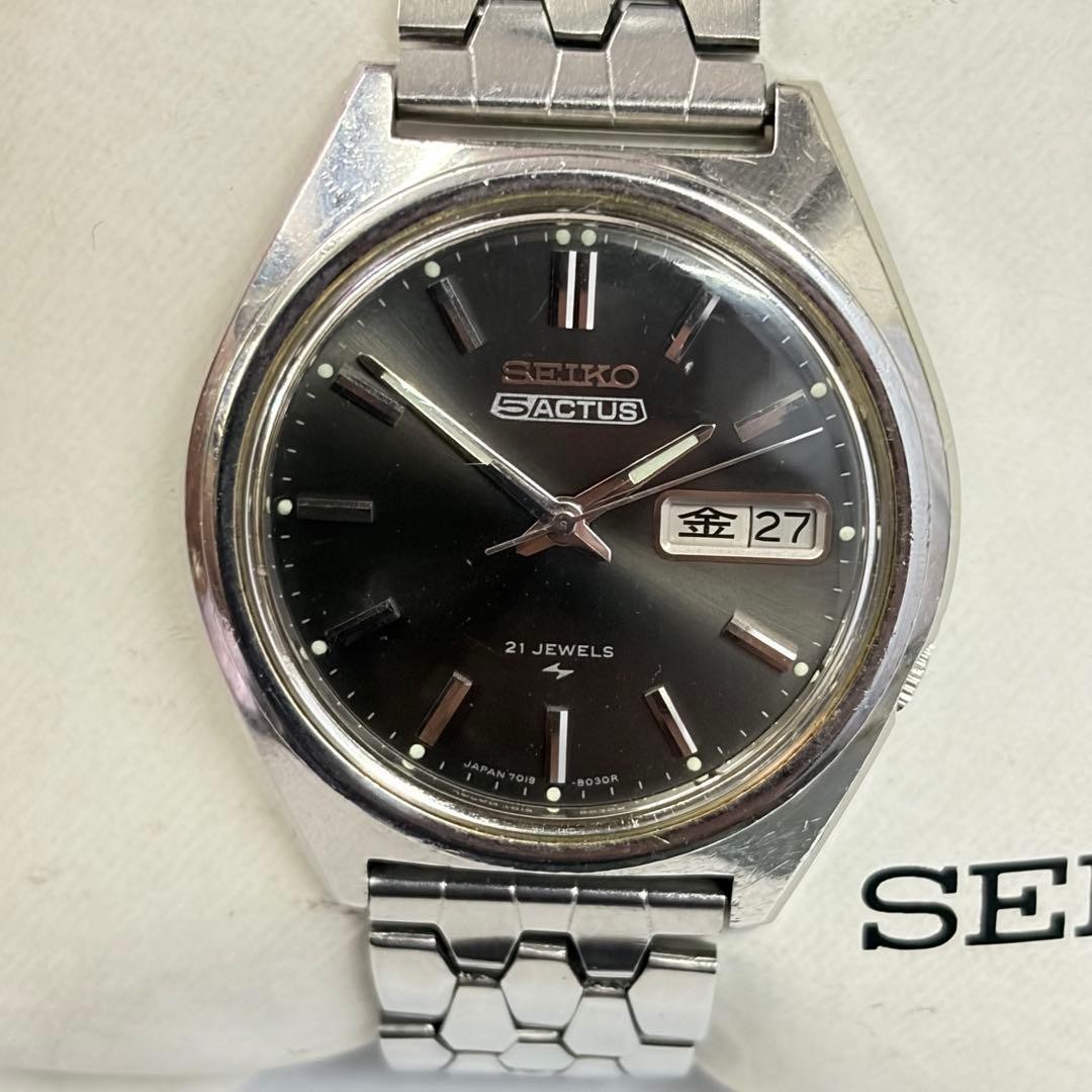 SEIKO 5 ACTUS Automatic Watch 21 Jewel Snow Black