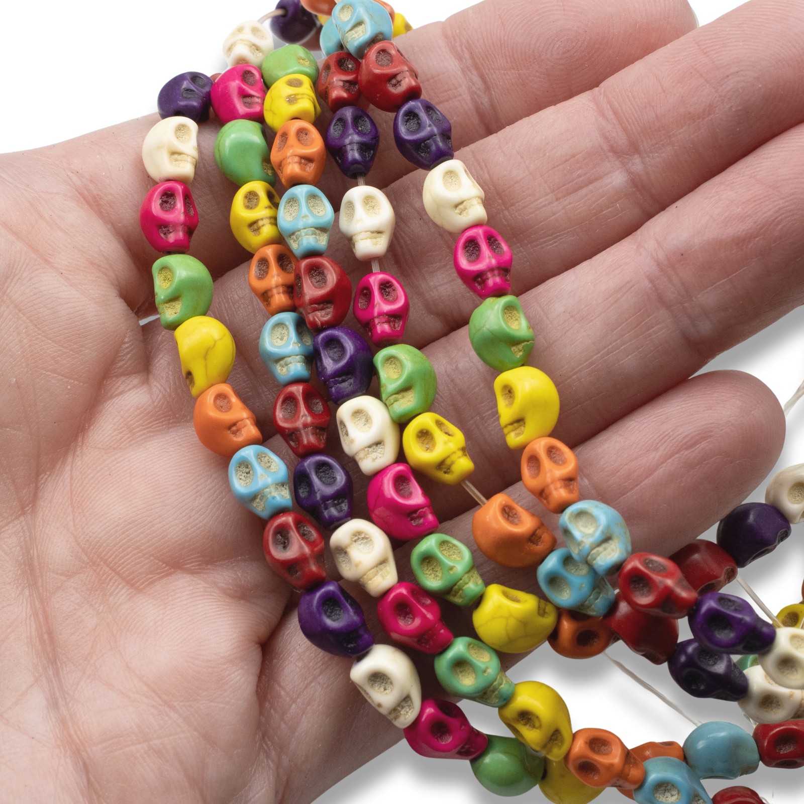 Colorful Mini Skull Stone Beads – DIY Halloween Jewelry & Day of the Dead Crafts