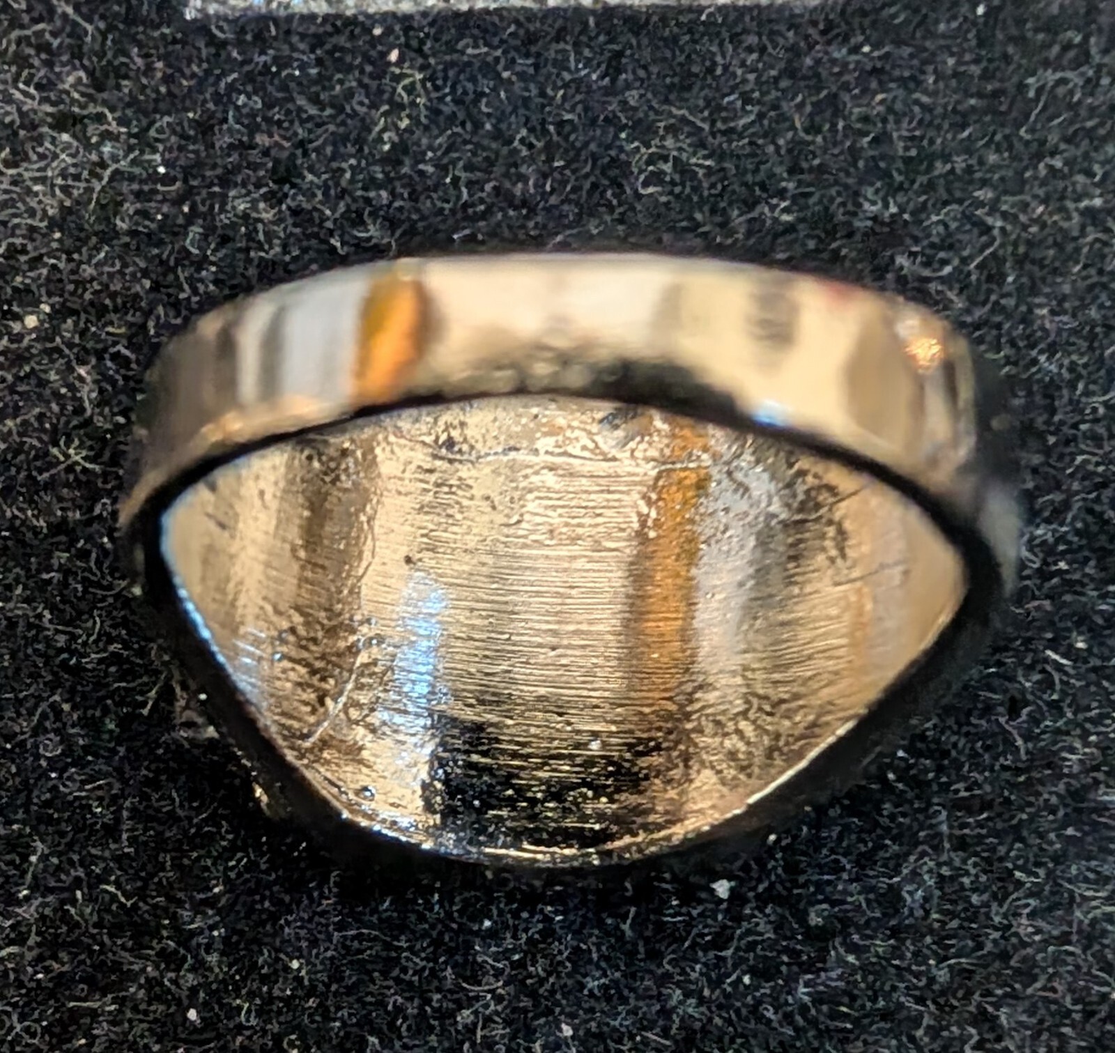 Vintage Turq. & Coral Sunrise Nickle Silver Men’s Rings Size 10 Resin Filled