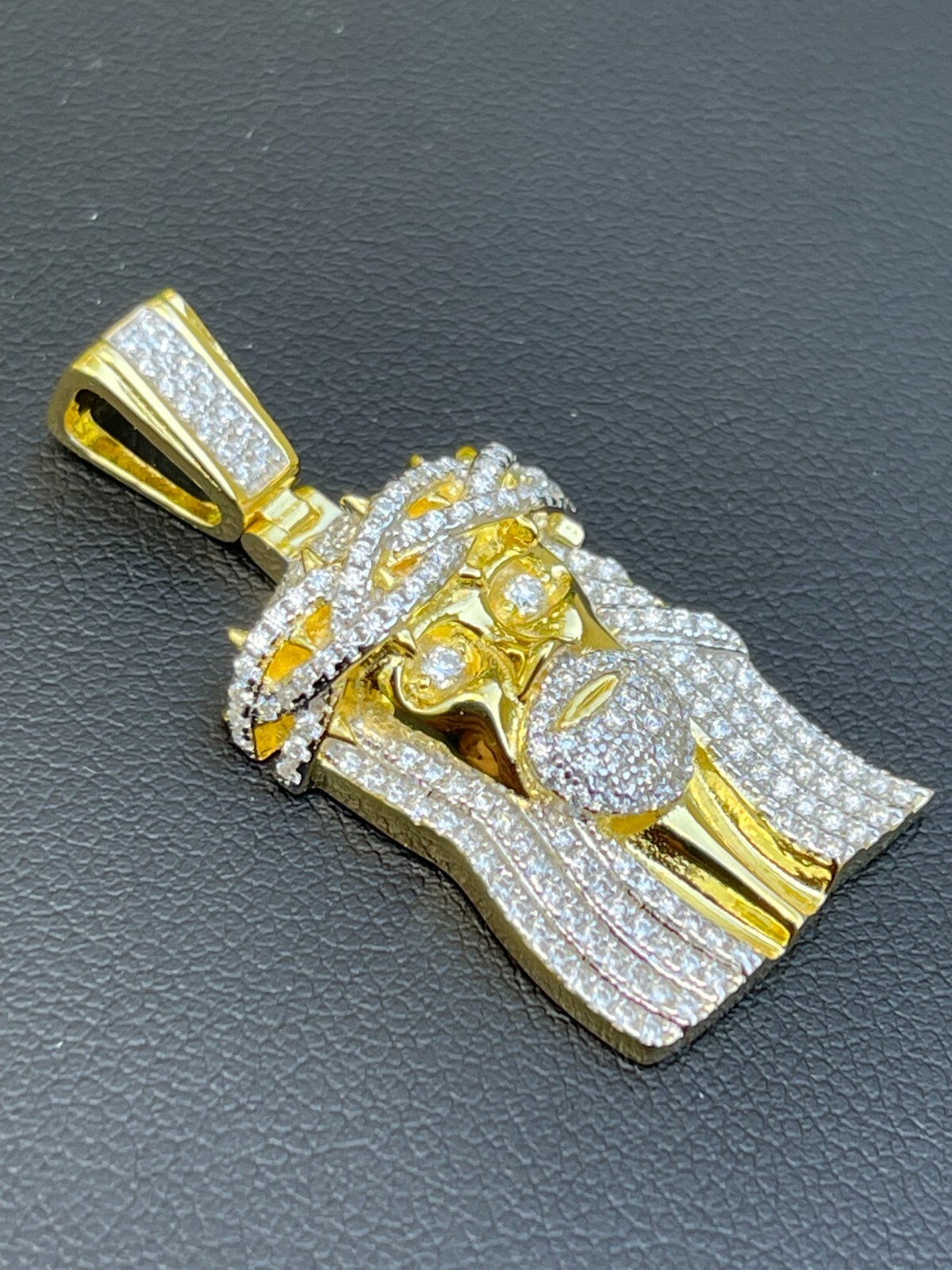 MOISSANITE Real 925 Silver Small Jesus Piece Pendant Iced Pass Tester