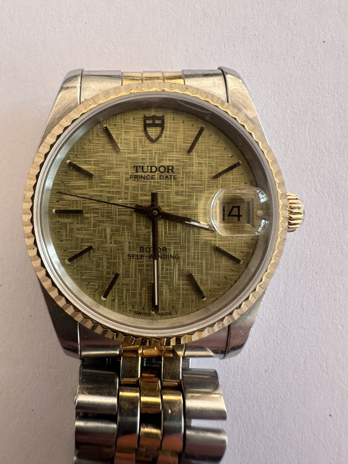 Tudor Prince Oysterdate 74033 Champagne Linen Dial Two-Tone Automatic