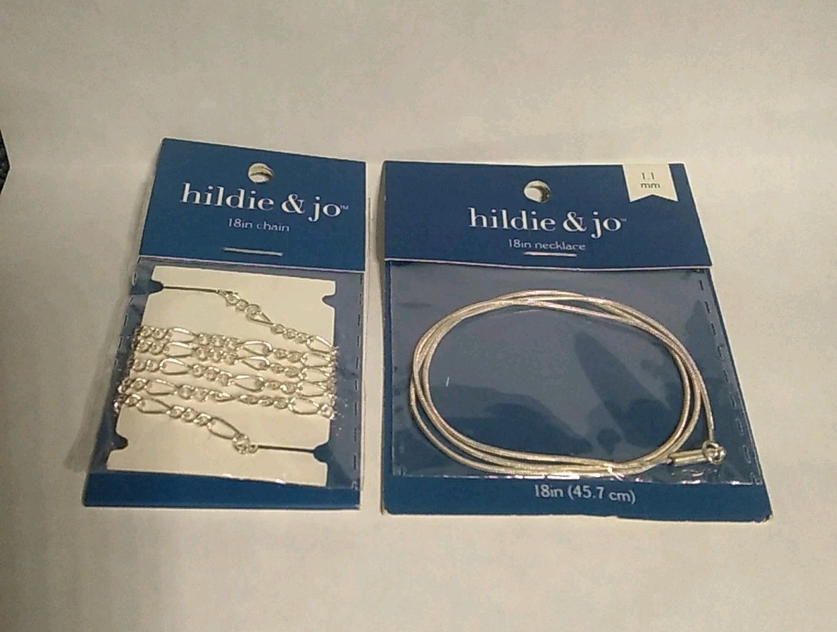 2X Hildie & Jo ~ 18″ Chain & 18″ Necklace Both SilverTone & New In Package!