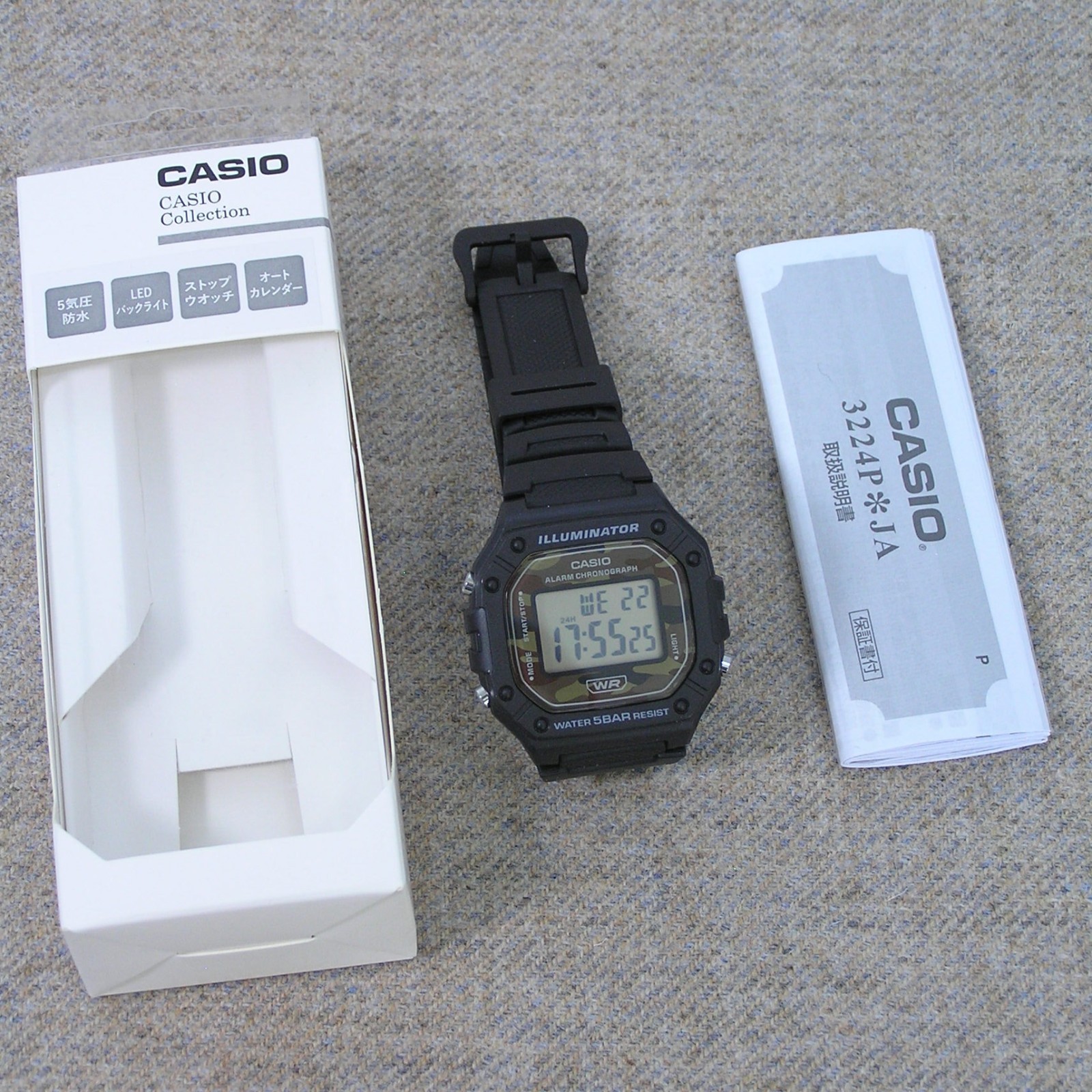 UK STOCK CASIO W-218H-5BJF Japan Exclusive Digital Watch Classic Imported Model