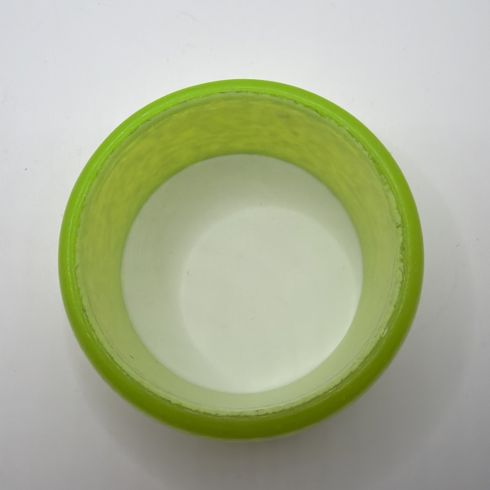 Chunky Neon Lime Green Plastic Bangle Bracelet Wide Domed Confetti Glitter MCM