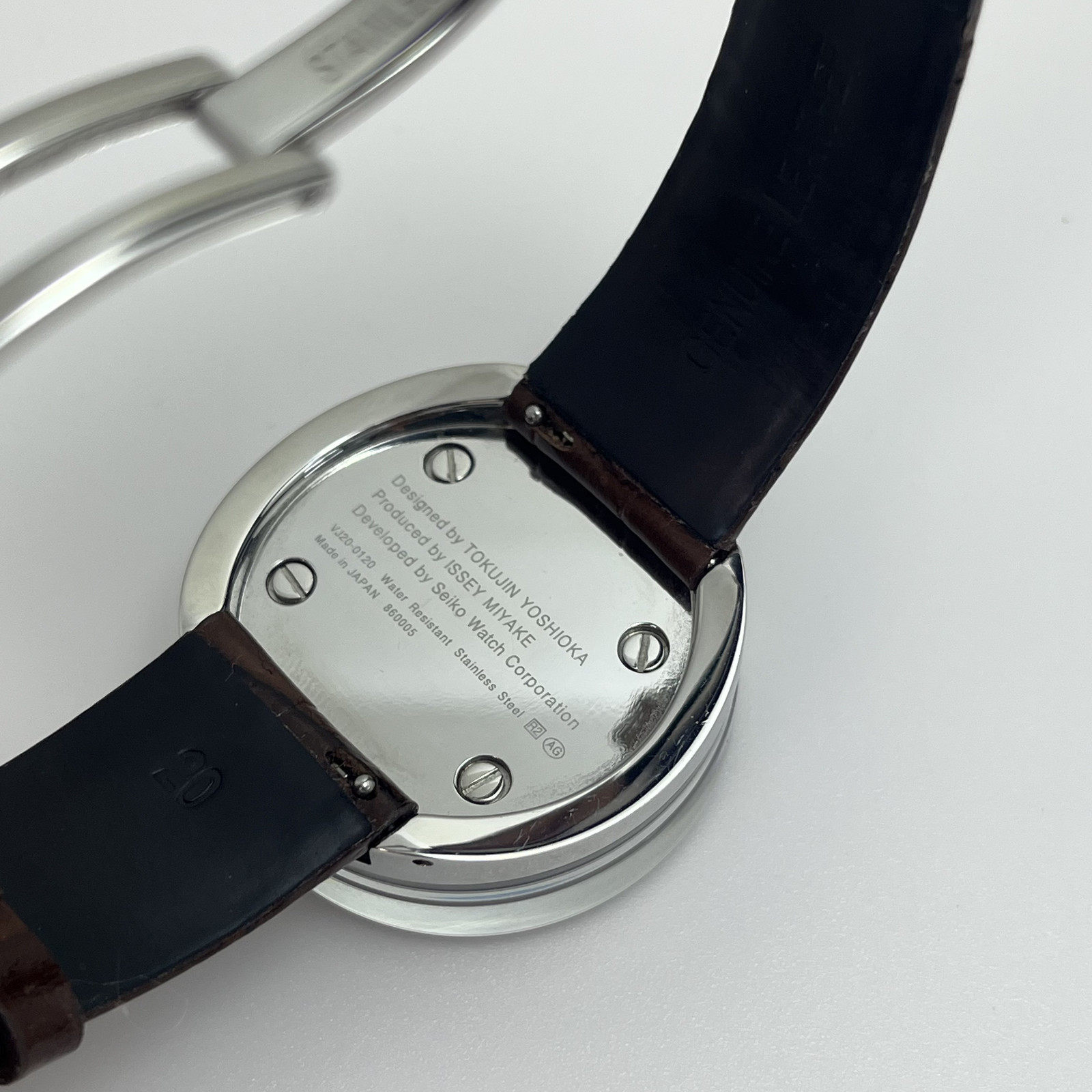 Seiko Issey Miyake Glass Watch NYAH001 TOKUJIN YOSHIOKA Qz Leather w/Box #B888