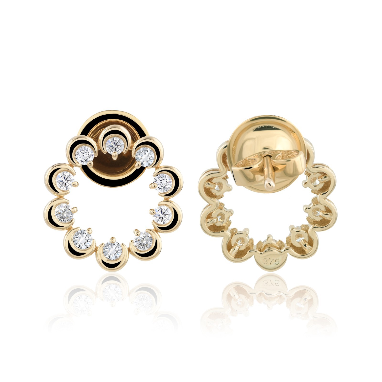 0.20 Ct Lab Grown CVD Round Diamond Earrings Anniversary Gift 9k Yellow Gold