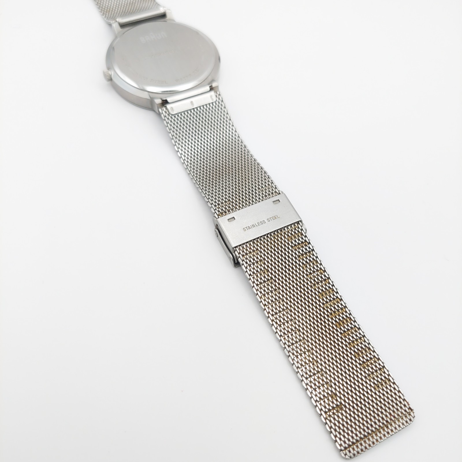 BRAUN BNH0032WHSLMHG White Dial Quartz Mesh Stainless Steel Watch Men In hand