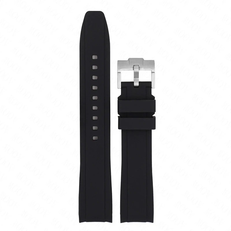 Curved End Rubber Strap 18/19/20/21/22mm Universal Silicone Watch Band Soft Spor