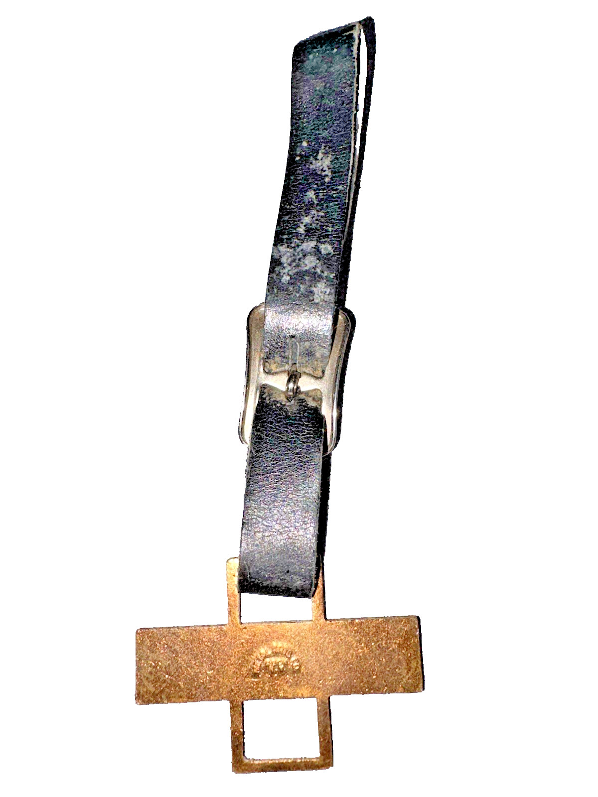 VTG CUMMINS Engine Co Pocket Watch FOB Leather Strap Enamel METAL ART CO Roch Ny