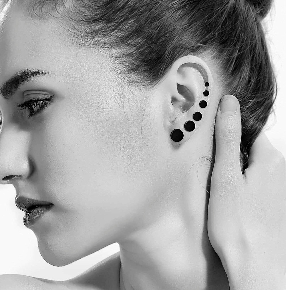 Stainless Steel Unisex Men Women Barbell Stud Earrings Punk Ear Piercing Plugs