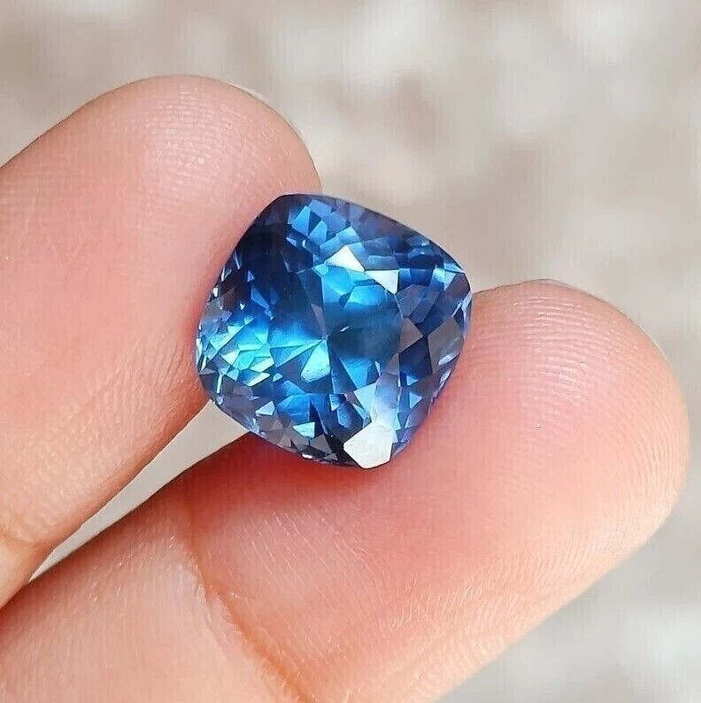 14.85 Ct Natural Flawless Blue Ceylon Sapphire Cushion Certified Loose Gemstone