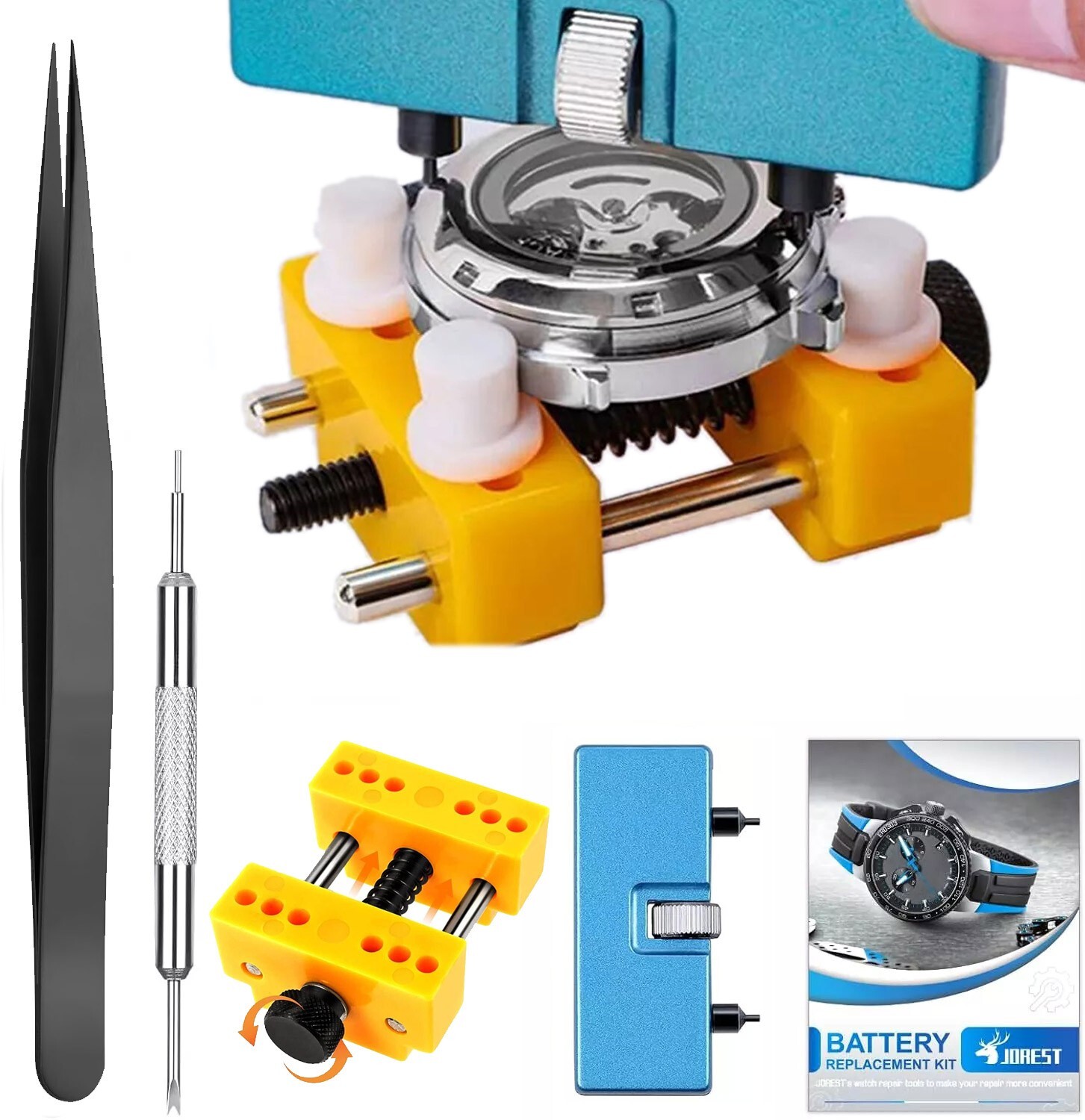 Adjustable Rectangle Watch Back Case Cover Opener Pin Remover Wrench Repair Kit