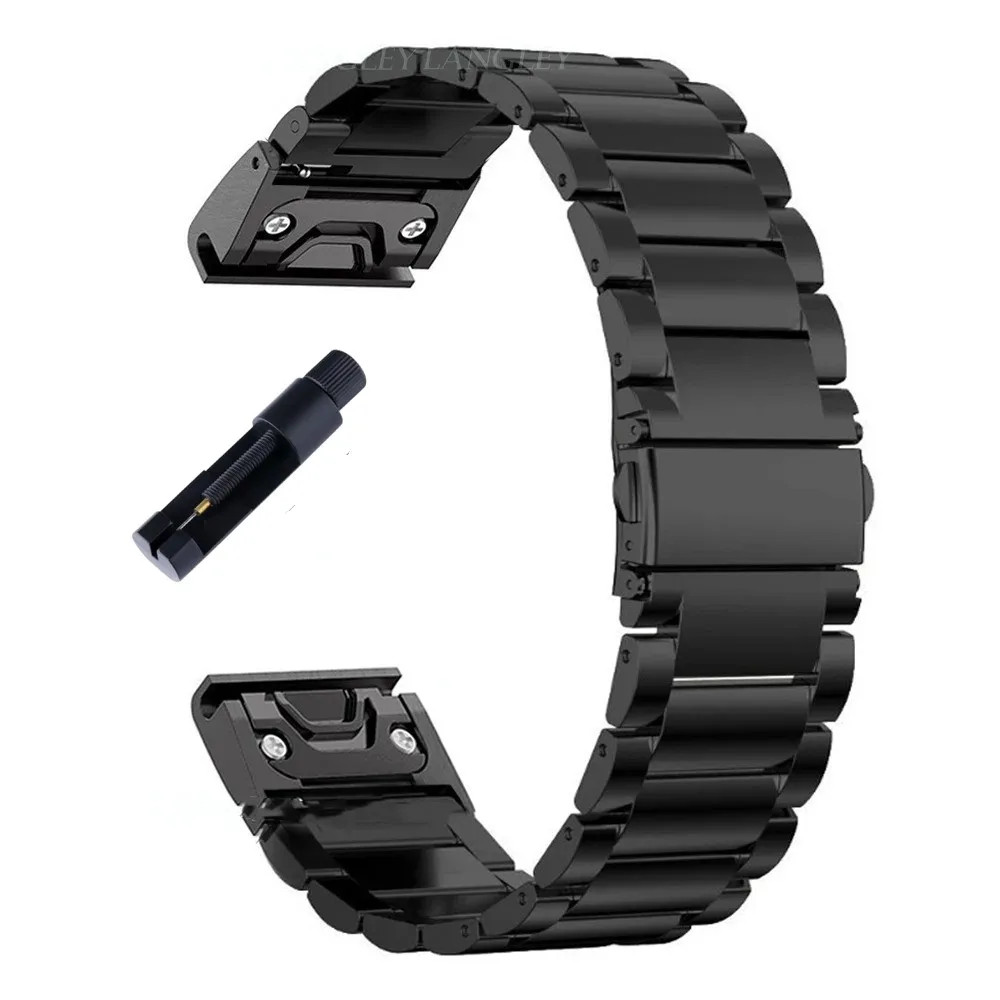 20 22 26mm Quick Fit Stainless Steel Strap for Garmin Fenix 8X 7X 7 7S 6S 6X 5X