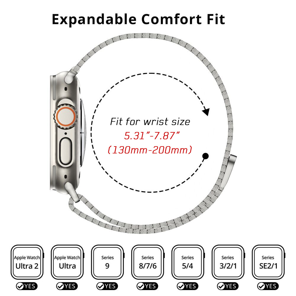 Stainless Steel Mesh Band for Apple Watch 10 9 8 7 6 SE 42/44/45/46/49mm Ultra 2
